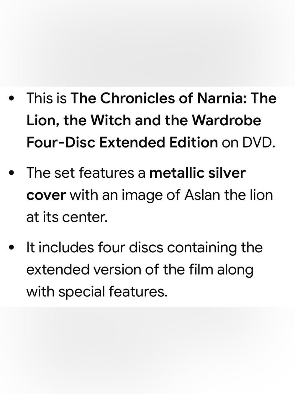 #2293** NARNIA The Lion, The Witch And The Wardrobe-Four Expended Edition - Picture 9 of 17